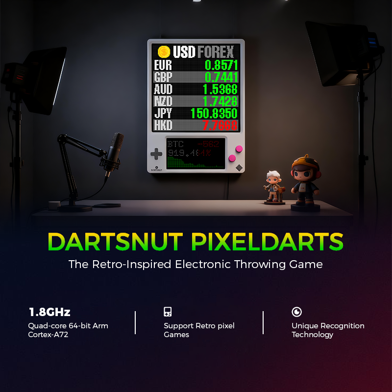 Pixeldarts Retro Electronic Throwing Game - with Pixel Display & Smart Scoring